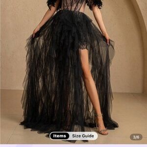 SHEIN Black Sheer Lace Maxi Dress